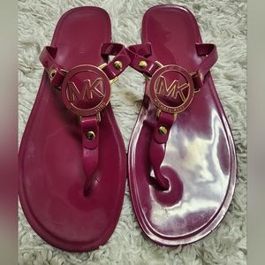 Michael Kors Fuchsia Jelly Flip-flops